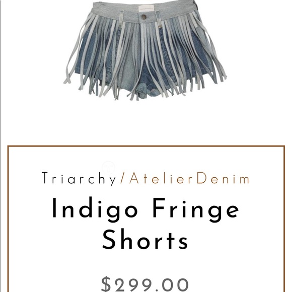 Indigo Fringe Shorts - Picture 6 of 6